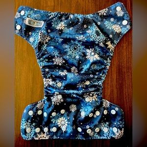 Bella Luna one size cloth diaper snowflake print